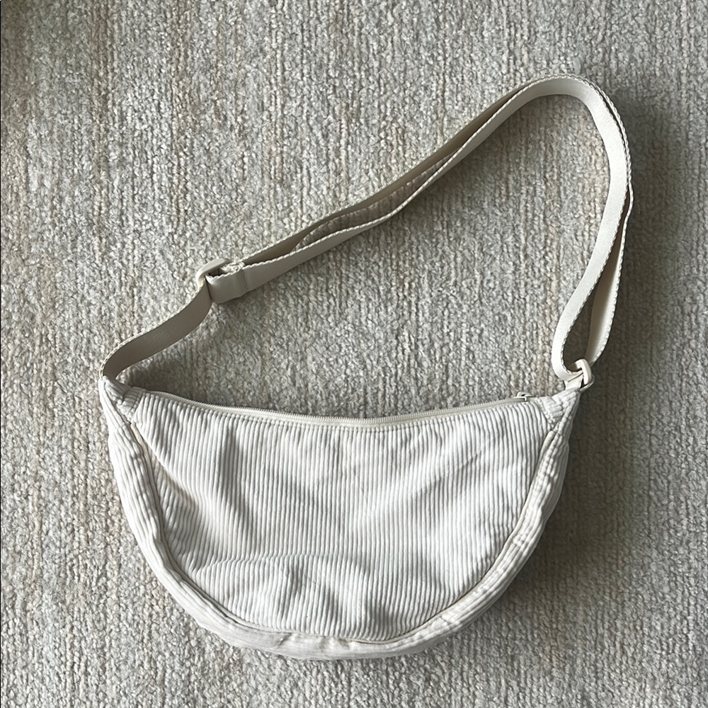 Uniqlo Round Mini Shoulder Bag Corduroy (Off White)